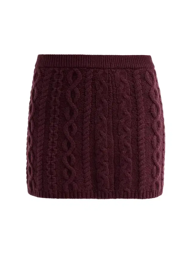 Guest In Residence Women's Cable-Knit Cashmere-Wool Mini Skirt - Fig