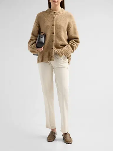 Guest In Residence Women's Cozy Cashmere Crewneck Cardigan - Camel | Thumbnail 2 Guest In Residence Women's Cozy Cashmere Crewneck Cardigan - Camel | Thumbnail 2