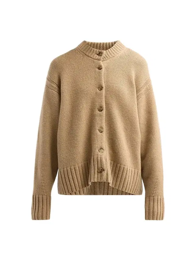 Guest In Residence Women's Cozy Cashmere Crewneck Cardigan - Camel