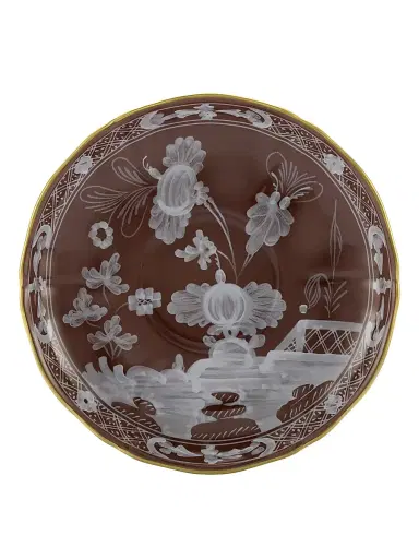 GINORI 1735 Oriente Italiano Gold-Rimmed Tea Saucer - Castagna | Thumbnail 1 GINORI 1735 Oriente Italiano Gold-Rimmed Tea Saucer - Castagna | Thumbnail 1