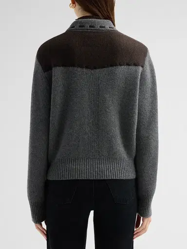 Guest In Residence Women's Saddle Up Cashmere-Wool Jacket - Charcoal Burnt Cocoa | Thumbnail 3