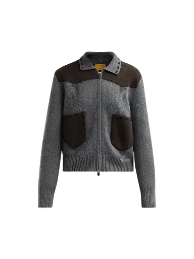 Guest In Residence Women's Saddle Up Cashmere-Wool Jacket - Charcoal Burnt Cocoa | Thumbnail 1