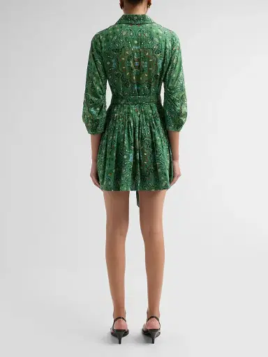 Cara Cara Women's Raya Paisley Cotton Voile Mini Shirtdress | Thumbnail 3 Cara Cara Women's Raya Paisley Cotton Voile Mini Shirtdress | Thumbnail 3