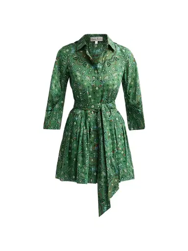 Cara Cara Women's Raya Paisley Cotton Voile Mini Shirtdress | Thumbnail 1 Cara Cara Women's Raya Paisley Cotton Voile Mini Shirtdress | Thumbnail 1