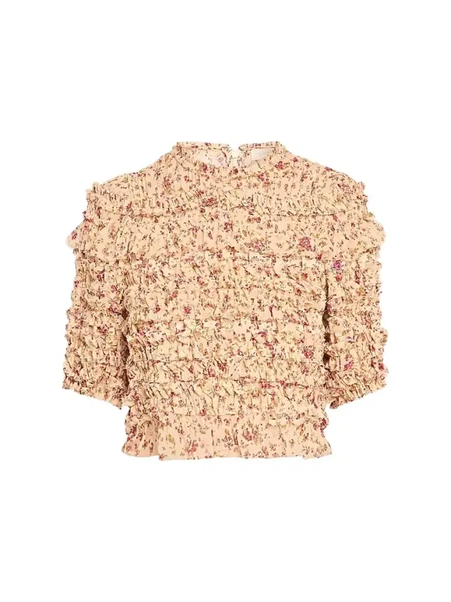 Ulla Johnson Women's Mabel Floral Ruffle Silk Top