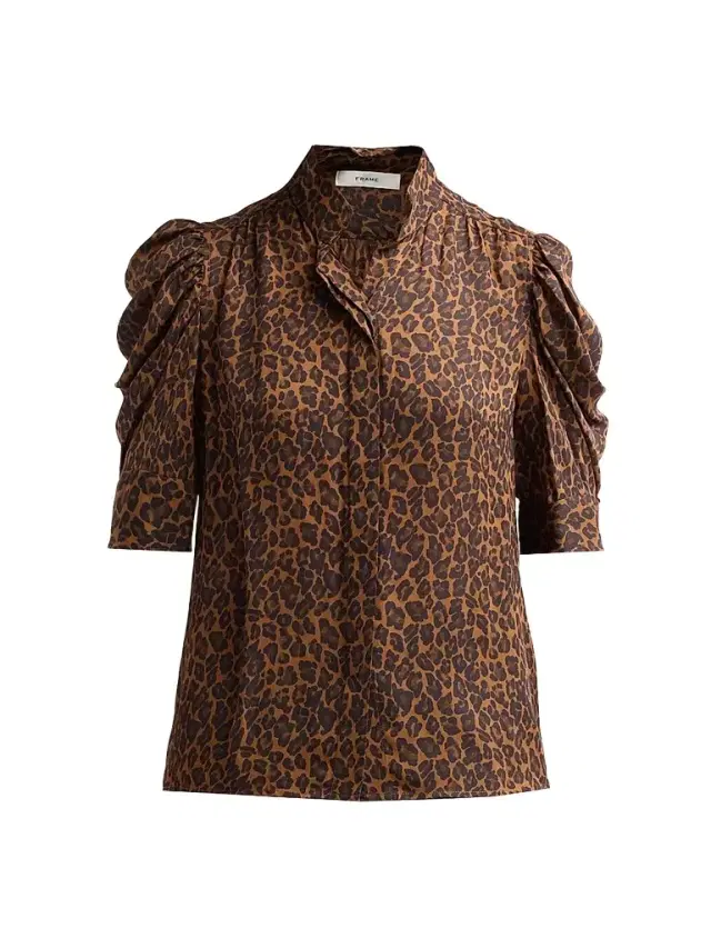 Frame Women's The Gillian Leopard Print Top