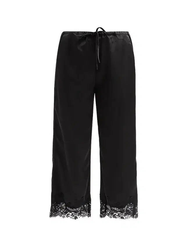 Design History Women's Magdalena Lace-Trim Satin Pants - Black