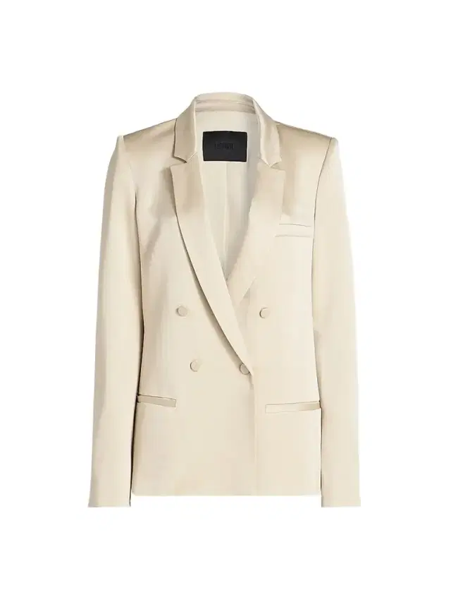 Lapointe Women's Satin Double-Breasted Blazer - Sand