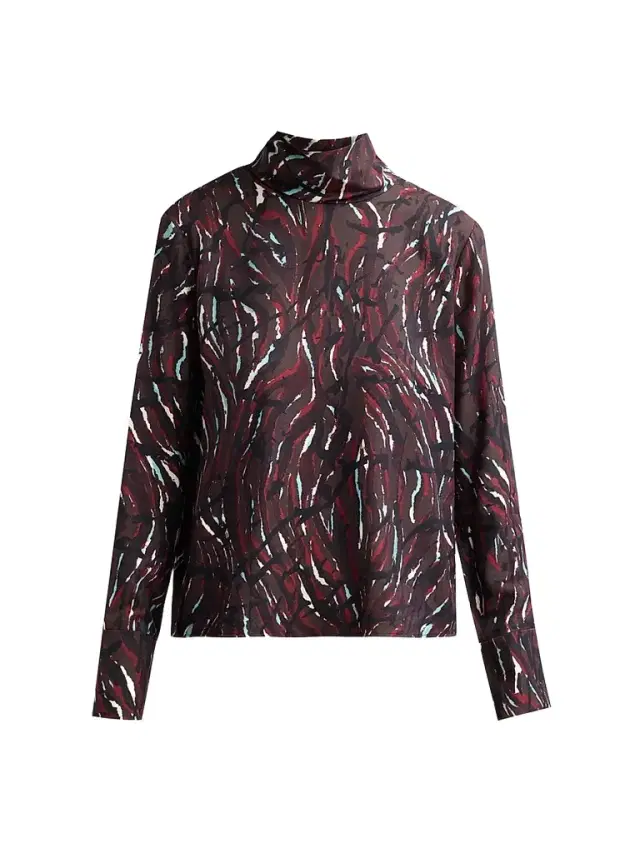 Proenza Schouler White Label Women's Ansel Printed Twill Top - Coffee Multi
