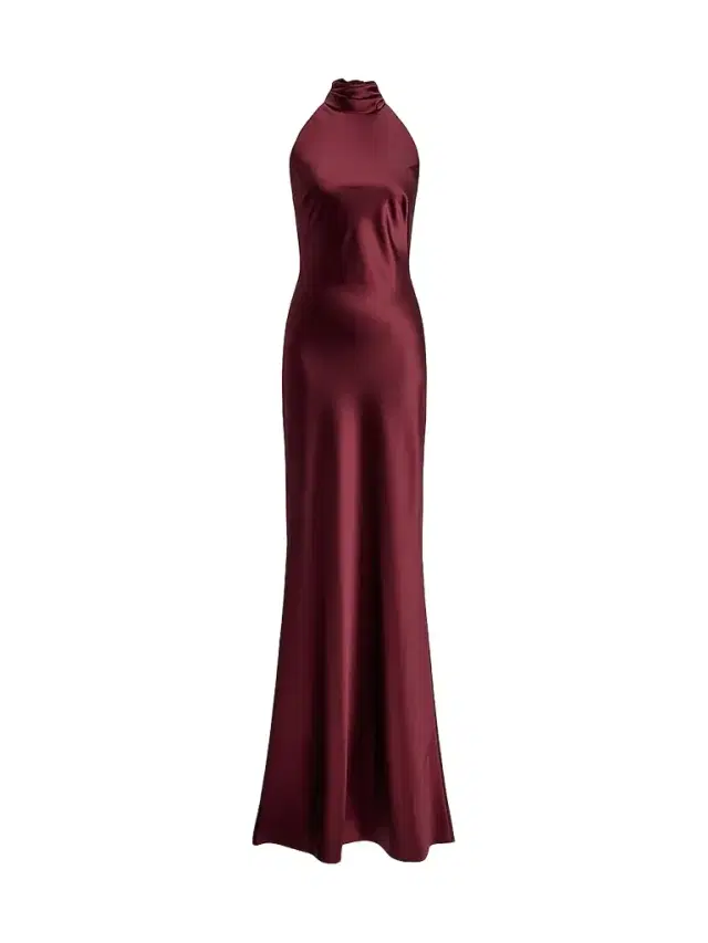 Ralph Lauren Collection Women's Chilton Satin Halter Gown - Red