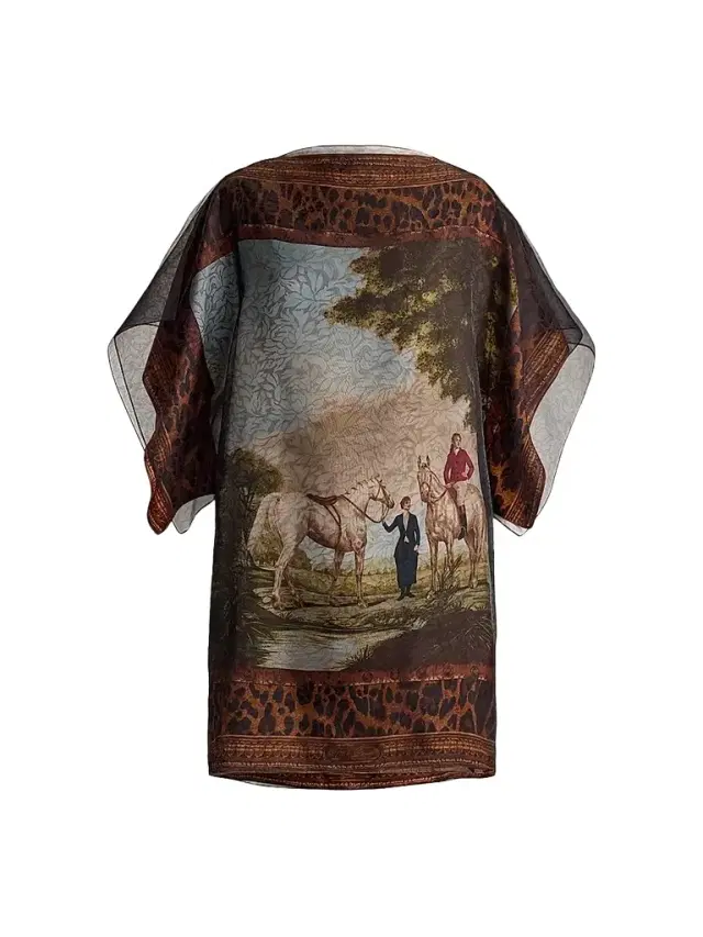 Ralph Lauren Collection Women's Orianne Scenic Twill Tunic Dress - Tan Multi