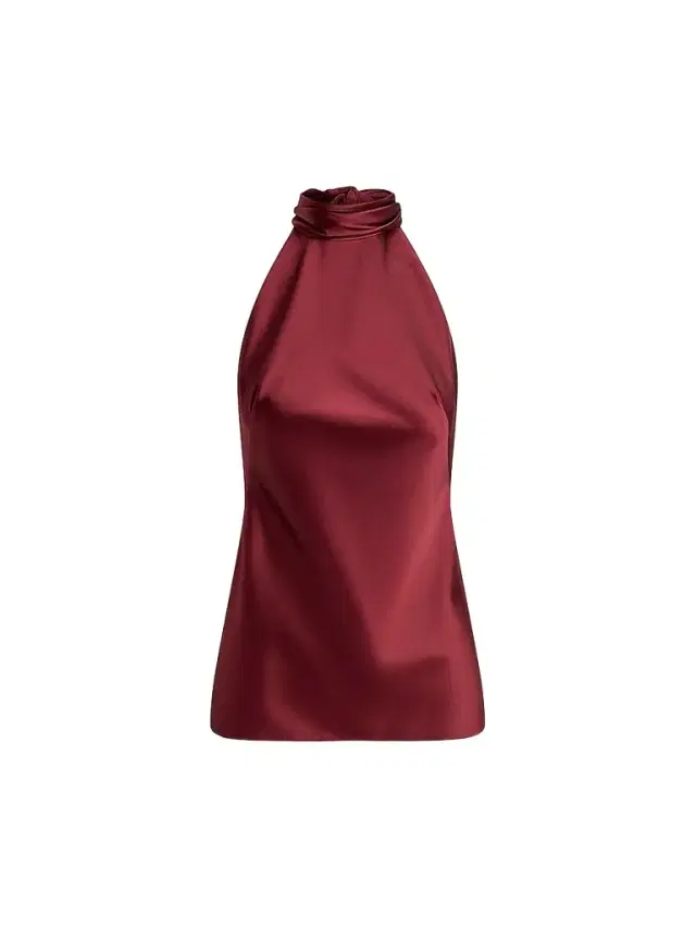 Ralph Lauren Collection Women's Chilton Satin Halter Blouse - Red
