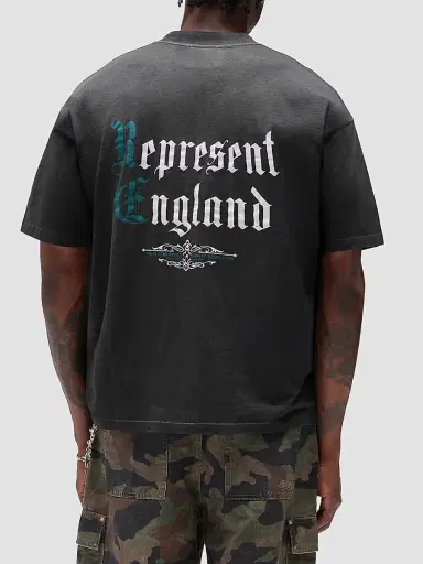 Represent Men's Private Members Cotton-Blend T-Shirt - Stained Black | Thumbnail 3 Represent Men's Private Members Cotton-Blend T-Shirt - Stained Black | Thumbnail 3