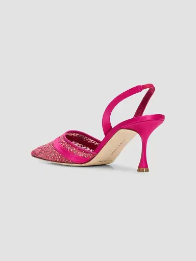 Manolo Blahnik Women's Zutosli 70MM Slingback Pumps - Bright Pink | Thumbnail 4 Manolo Blahnik Women's Zutosli 70MM Slingback Pumps - Bright Pink | Thumbnail 4