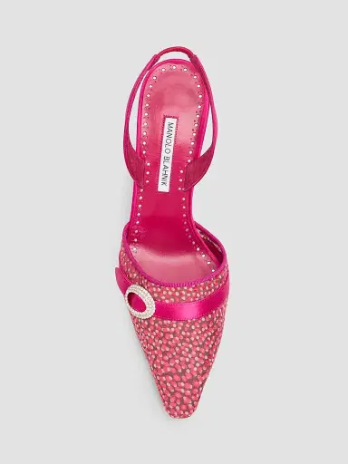 Manolo Blahnik Women's Zutosli 70MM Slingback Pumps - Bright Pink | Thumbnail 6 Manolo Blahnik Women's Zutosli 70MM Slingback Pumps - Bright Pink | Thumbnail 6