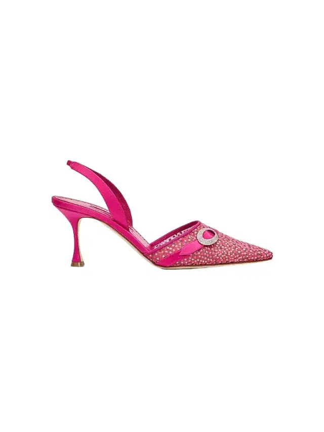 Manolo Blahnik Women's Zutosli 70MM Slingback Pumps - Bright Pink