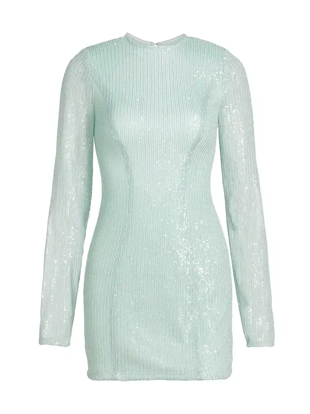 Rotate Birger Christensen Women's Sequined Open-Back Minidress - Wan Blue