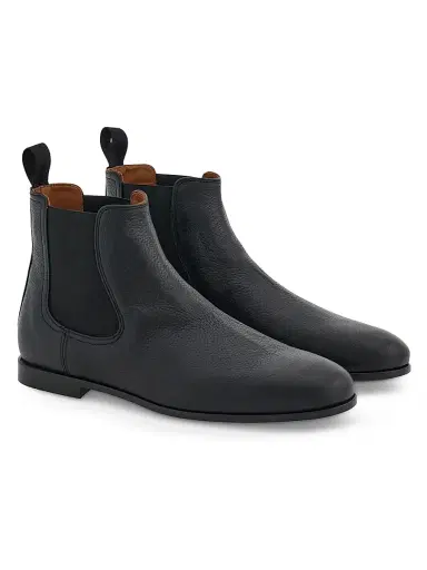 Ferragamo Men's Sterling Leather Chelsea Boots - Nero | Thumbnail 2