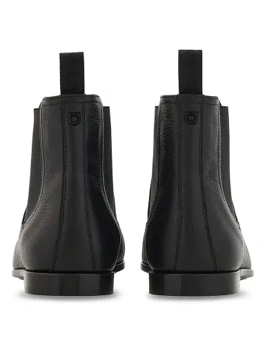 Ferragamo Men's Sterling Leather Chelsea Boots - Nero | Thumbnail 3