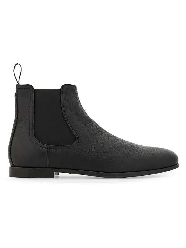 Ferragamo Men's Sterling Leather Chelsea Boots - Nero