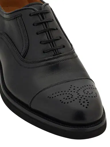 Ferragamo Men's Sebastiano Leather Oxford Brogues - Nero | Thumbnail 6 Ferragamo Men's Sebastiano Leather Oxford Brogues - Nero | Thumbnail 6