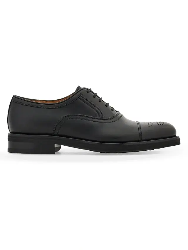 Ferragamo Men's Sebastiano Leather Oxford Brogues - Nero
