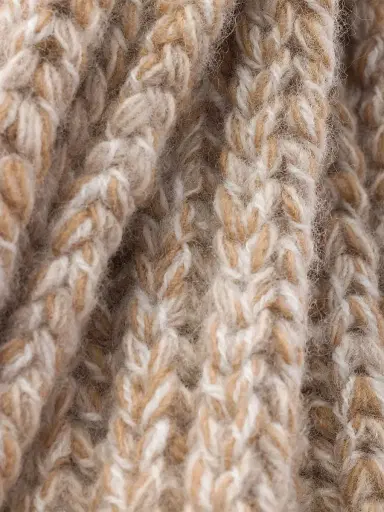 Prada Women's Wool and Mouline Cashmere Scarf - Beige | Thumbnail 4