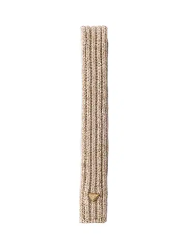Prada Women's Wool and Mouline Cashmere Scarf - Beige | Thumbnail 1