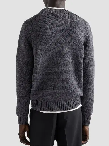 Prada Men's Wool Crewneck Sweater - Grey | Thumbnail 4
