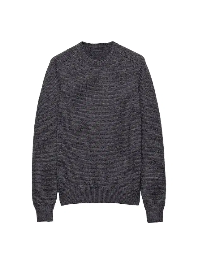 Prada Men's Wool Crewneck Sweater - Grey