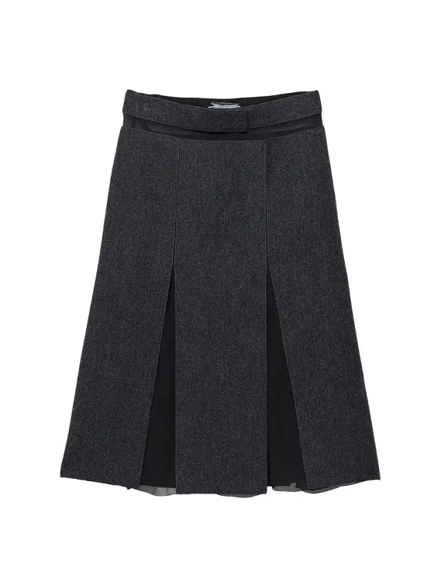 Women's Double Wool Midi-Skirt - Dark Grey - Size 8