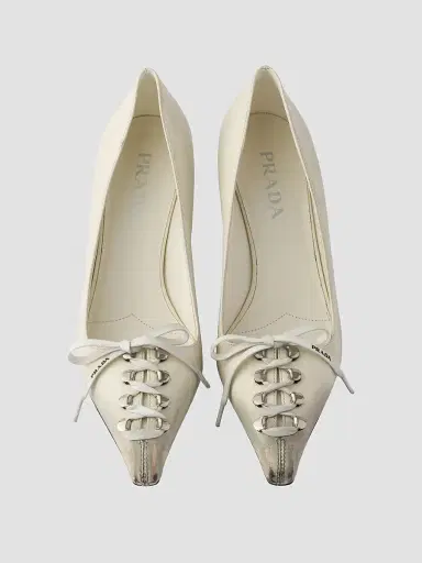 Prada Women's Antiqued Leather Pumps | Thumbnail 2 Prada Women's Antiqued Leather Pumps | Thumbnail 2