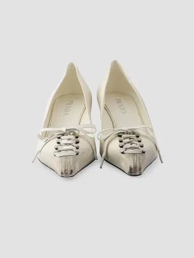 Prada Women's Antiqued Leather Pumps | Thumbnail 4 Prada Women's Antiqued Leather Pumps | Thumbnail 4