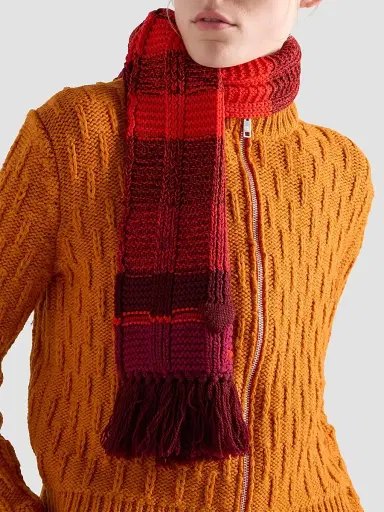 Prada Women's Wool Scarf - Dark Red | Thumbnail 2