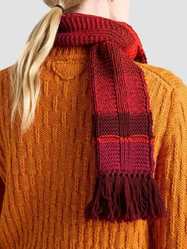Prada Women's Wool Scarf - Dark Red | Thumbnail 3