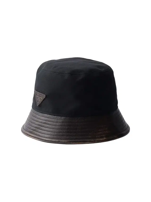 Prada Men's Technical Cotton and Leather Bucket Hat - Black