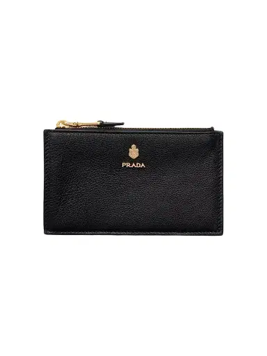 Prada Women's Leather Card Holder - Black | Thumbnail 1 Prada Women's Leather Card Holder - Black | Thumbnail 1