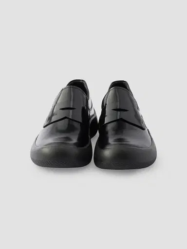 Prada Men's Brushed Leather Loafers - Black | Thumbnail 2