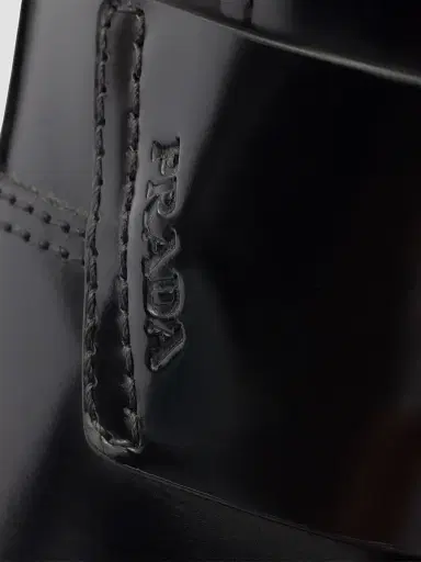 Prada Men's Brushed Leather Loafers - Black | Thumbnail 5