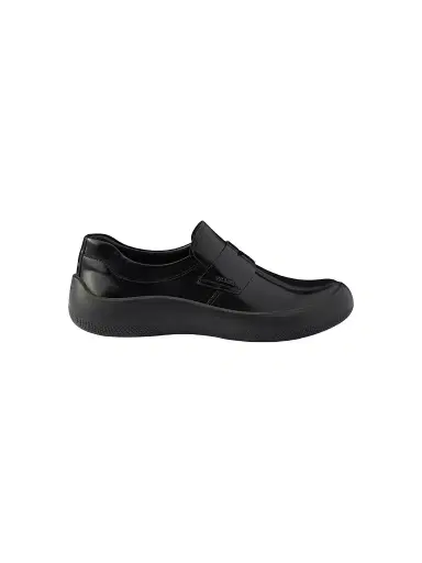 Prada Men's Brushed Leather Loafers - Black | Thumbnail 1