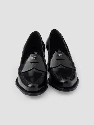 Prada Women's Brushed Leather Loafers | Thumbnail 2 Prada Women's Brushed Leather Loafers | Thumbnail 2