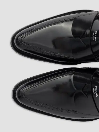 Prada Women's Brushed Leather Loafers | Thumbnail 5 Prada Women's Brushed Leather Loafers | Thumbnail 5