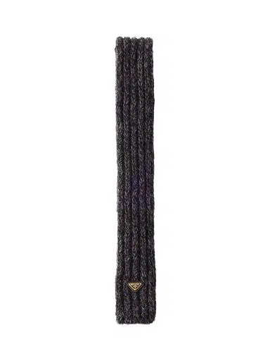 Prada Women's Wool and Mouline Cashmere Scarf - Blue | Thumbnail 1