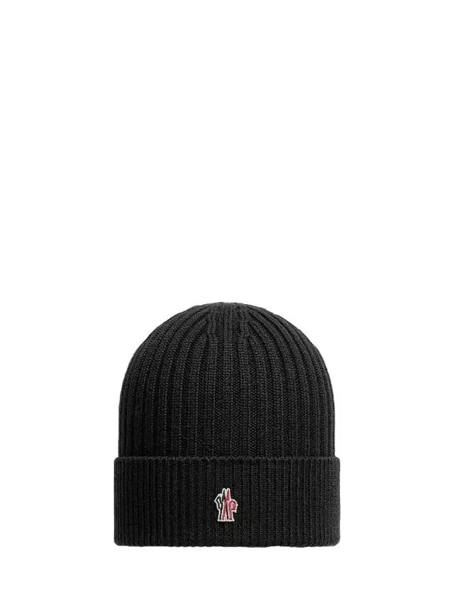 Moncler Grenoble Men's Beanie Hat in Wool - Black