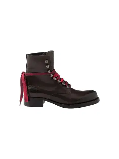 Prada Women's Leather Laced Booties | Thumbnail 1