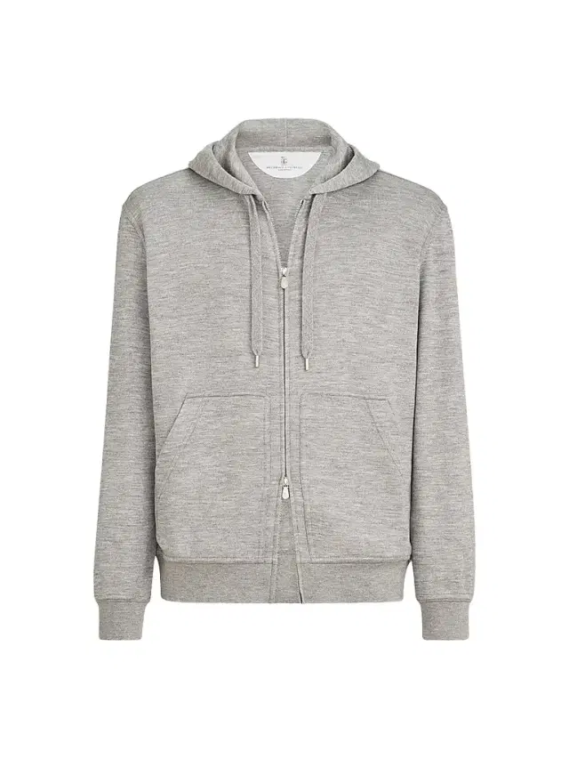 Brunello Cucinelli Men's Cashmere and Silk French Terry Hooded Sweatshirt