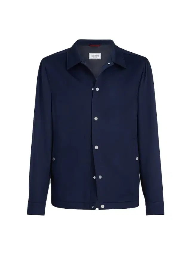 Brunello Cucinelli Men's Lightweight Cashmere Flannel Outerwear Jacket - Royale Blue