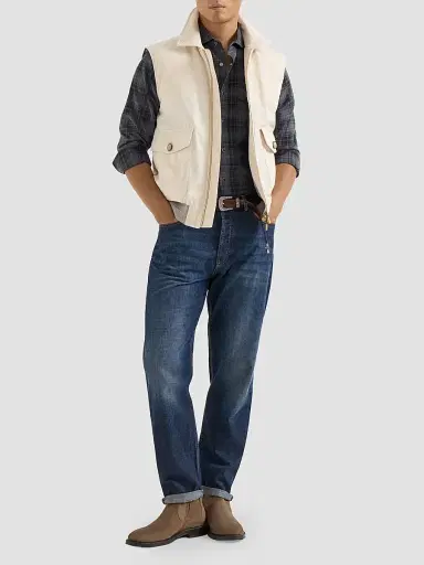 Brunello Cucinelli Men's Lightweight Old Denim Iconic Fit Five-Pocket Jeans - Dark Denim | Thumbnail 2