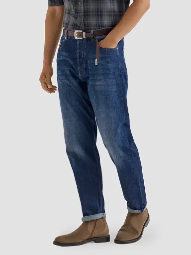 Brunello Cucinelli Men's Lightweight Old Denim Iconic Fit Five-Pocket Jeans - Dark Denim | Thumbnail 3