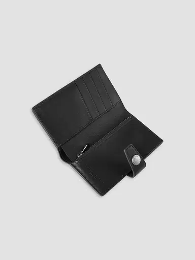Brunello Cucinelli Men's Brushed Leather Wallet with Zipper - Black | Thumbnail 2